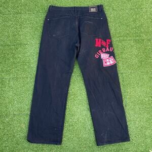 Le Jean De Marithe Francois Girbaud Men's Y2K Vintage Embroidered Black Jeans 40